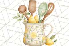 Farmhouse Lemon Kitchen Clipart, Lemon Kitchen Appliances Product Image 3