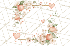 Watercolor Corner &amp; Border Clipart, Floral Frames, Heart Png Product Image 3