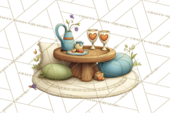 Boho Valentine Cactus Clipart PNG, Desert Romance Clip Art Product Image 3