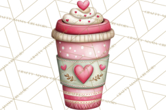 Valentine Coffee Clipart PNG, Cozy Coffee Mugs, Cocoa Cups Product Image 5