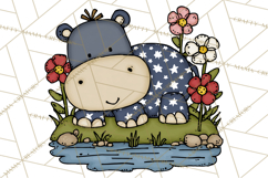 Patriotic Safari Animals Clipart, Whimsical Red White Blue Product Image 2