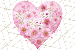 Watercolor Heart Clipart, Floral Hearts, Rainbow Hearts PNG Product Image 2