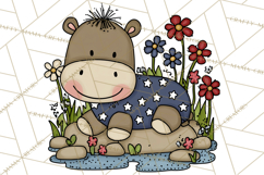 Patriotic Safari Animals Clipart, Whimsical Red White Blue Product Image 3