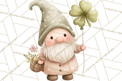 St Patricks Gnomes PNG, Cute Irish Gnome Clipart, Shamrock Product Image 3