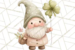 St Patricks Gnomes PNG, Cute Irish Gnome Clipart, Shamrock Product Image 3