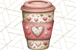 Valentine Coffee Clipart PNG, Cozy Coffee Mugs, Cocoa Cups Product Image 3