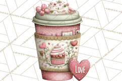 Valentine Coffee Clipart PNG, Cozy Coffee Mugs, Cocoa Cups Product Image 4