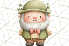 St Patricks Gnomes PNG, Cute Irish Gnome Clipart, Shamrock Product Image 4