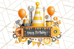 Construction Birthday Party Clipart, Builder Celebration Png Product Image 4