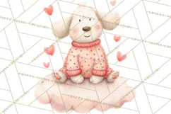 Valentine Animal Clipart PNG, Cute Teddy Bear Bunny Png Product Image 4