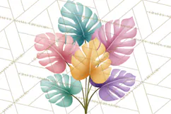 Jungle Plants Clipart, Tropical Leaves PNG, Watercolor Ferns Product Image 4