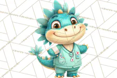 Pediatric Nurse Dinosaur Clipart Cute Medical PNG Product Image 5
