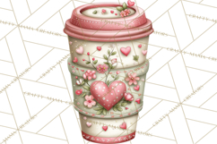 Valentine Coffee Clipart PNG, Cozy Coffee Mugs, Cocoa Cups Product Image 5