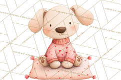 Valentine Animal Clipart PNG, Cute Teddy Bear Bunny Png Product Image 5