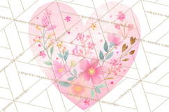 Watercolor Heart Clipart, Floral Hearts, Rainbow Hearts PNG Product Image 2