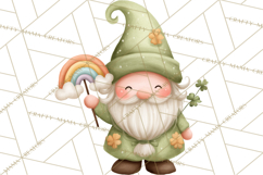 St Patricks Gnomes PNG, Cute Irish Gnome Clipart, Shamrock Product Image 2