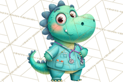 Pediatric Nurse Dinosaur Clipart Cute Medical PNG Product Image 2