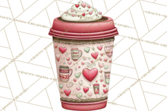 Valentine Coffee Clipart PNG, Cozy Coffee Mugs, Cocoa Cups Product Image 3