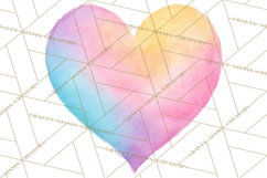 Watercolor Heart Clipart, Floral Hearts, Rainbow Hearts PNG Product Image 3