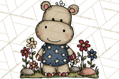 Patriotic Safari Animals Clipart, Whimsical Red White Blue Product Image 3