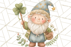 St Patricks Gnomes PNG, Cute Irish Gnome Clipart, Shamrock Product Image 4