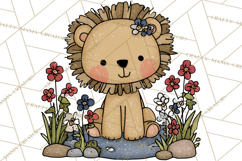 Patriotic Safari Animals Clipart, Whimsical Red White Blue Product Image 5