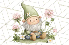 St Patricks Gnomes PNG, Cute Irish Gnome Clipart, Shamrock Product Image 5