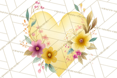 Watercolor Heart Clipart, Floral Hearts, Rainbow Hearts PNG Product Image 5