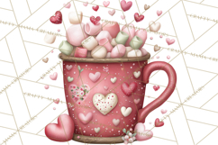 Valentine Coffee Clipart PNG, Cozy Coffee Mugs, Cocoa Cups Product Image 5