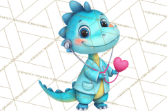 Pediatric Nurse Dinosaur Clipart Cute Medical PNG Product Image 5