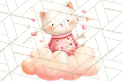 Valentine Animal Clipart PNG, Cute Teddy Bear Bunny Png Product Image 5