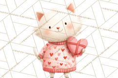 Valentine Animal Clipart PNG, Cute Teddy Bear Bunny Png Product Image 2