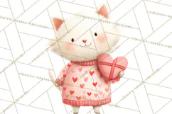 Valentine Animal Clipart PNG, Cute Teddy Bear Bunny Png Product Image 2