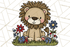 Patriotic Safari Animals Clipart, Whimsical Red White Blue Product Image 2