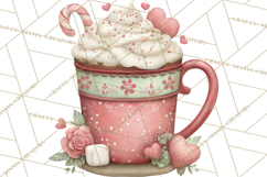 Valentine Coffee Clipart PNG, Cozy Coffee Mugs, Cocoa Cups Product Image 2