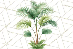 Jungle Plants Clipart, Tropical Leaves PNG, Watercolor Ferns Product Image 2