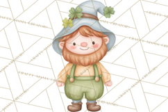 St Patricks Gnomes PNG, Cute Irish Gnome Clipart, Shamrock Product Image 2