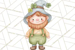 St Patricks Gnomes PNG, Cute Irish Gnome Clipart, Shamrock Product Image 2
