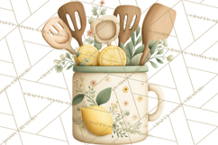 Farmhouse Lemon Kitchen Clipart, Lemon Kitchen Appliances Product Image 4