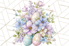 Easter Floral Clipart, Watercolor Spring Flowers Png Product Image 4