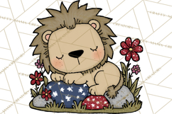 Patriotic Safari Animals Clipart, Whimsical Red White Blue Product Image 3