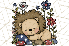 Patriotic Safari Animals Clipart, Whimsical Red White Blue Product Image 4