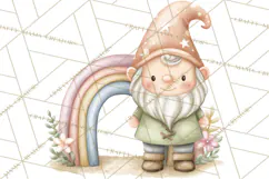 St Patricks Gnomes PNG, Cute Irish Gnome Clipart, Shamrock Product Image 4