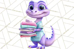 Pediatric Nurse Dinosaur Clipart Cute Medical PNG Product Image 5