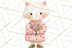 Valentine Animal Clipart PNG, Cute Teddy Bear Bunny Png Product Image 5