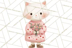Valentine Animal Clipart PNG, Cute Teddy Bear Bunny Png Product Image 5