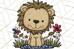 Patriotic Safari Animals Clipart, Whimsical Red White Blue Product Image 5