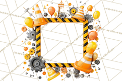 Construction Birthday Party Clipart, Builder Celebration Png Product Image 2