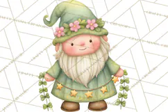 St Patricks Gnomes PNG, Cute Irish Gnome Clipart, Shamrock Product Image 2