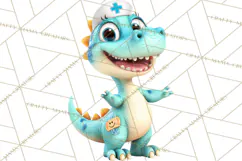 Pediatric Nurse Dinosaur Clipart Cute Medical PNG Product Image 3